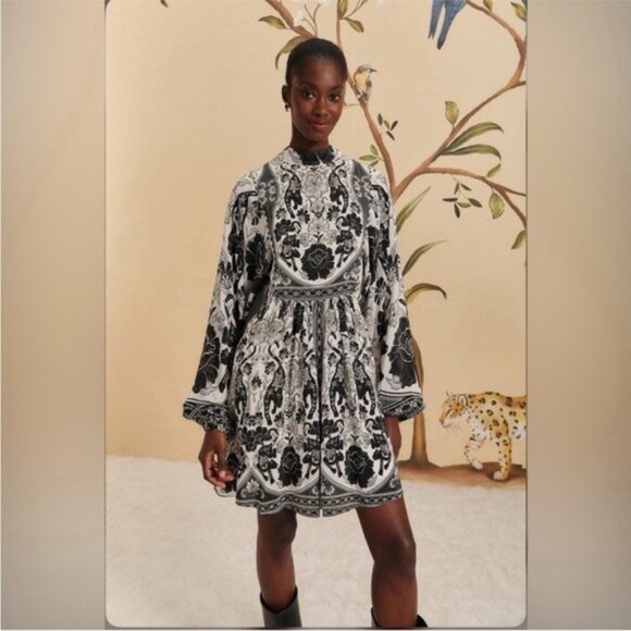 Farm Ri0 Off-White Flower Leopards Mini Dress - Picture 1 of 10